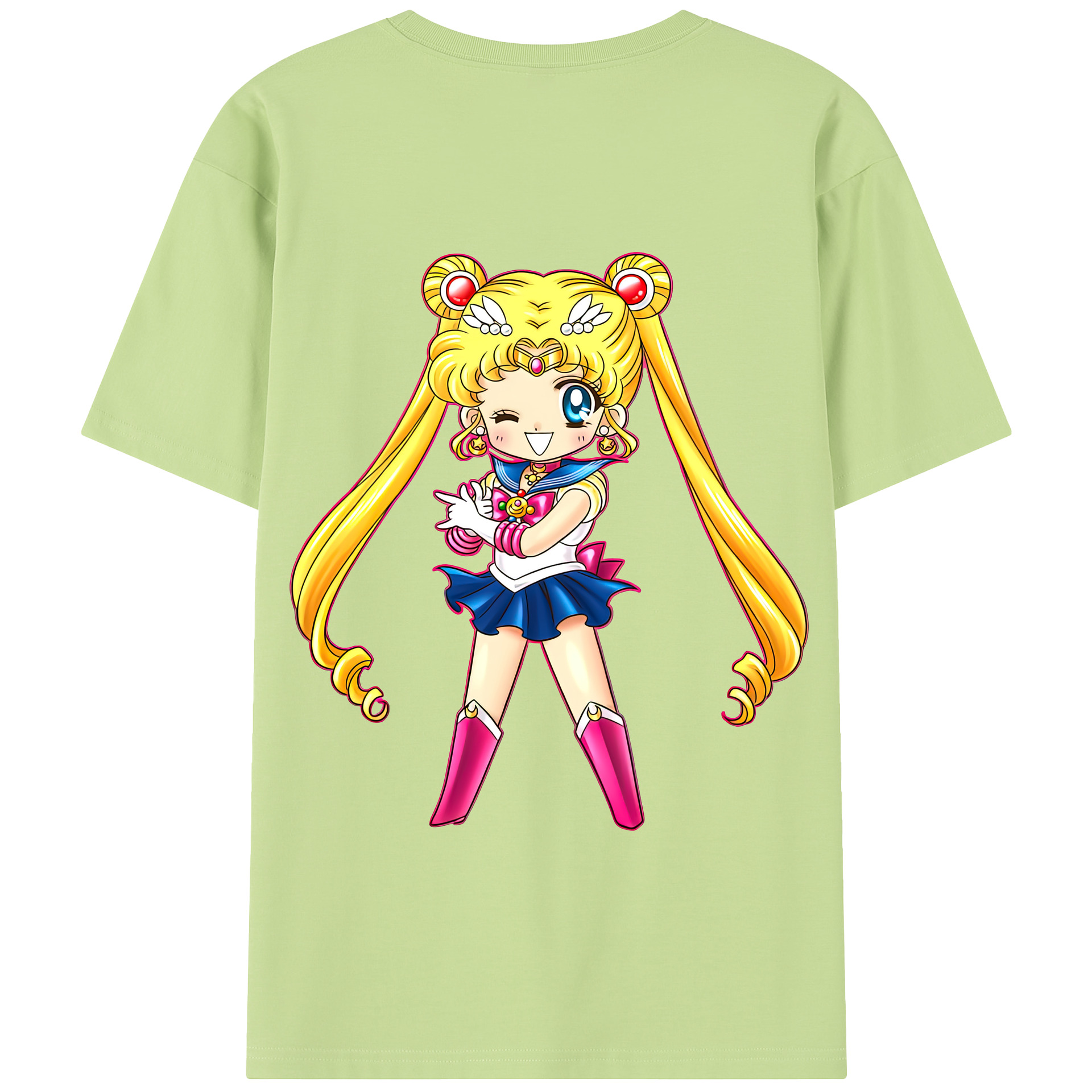 （画像用） 美少女戦士セーラームーン 月野 うさぎ つきの うさぎ Sailor Moon Tsukino Usagi 綿100％半袖Tシャツ（背面プリント）